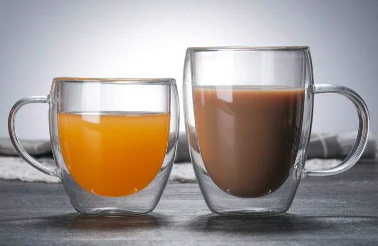 Европейские двухслойные кофейные кружки креативная кофейная чашка в форме яйца с ручкой прозрачные двойные стеклянные чашки и кружки