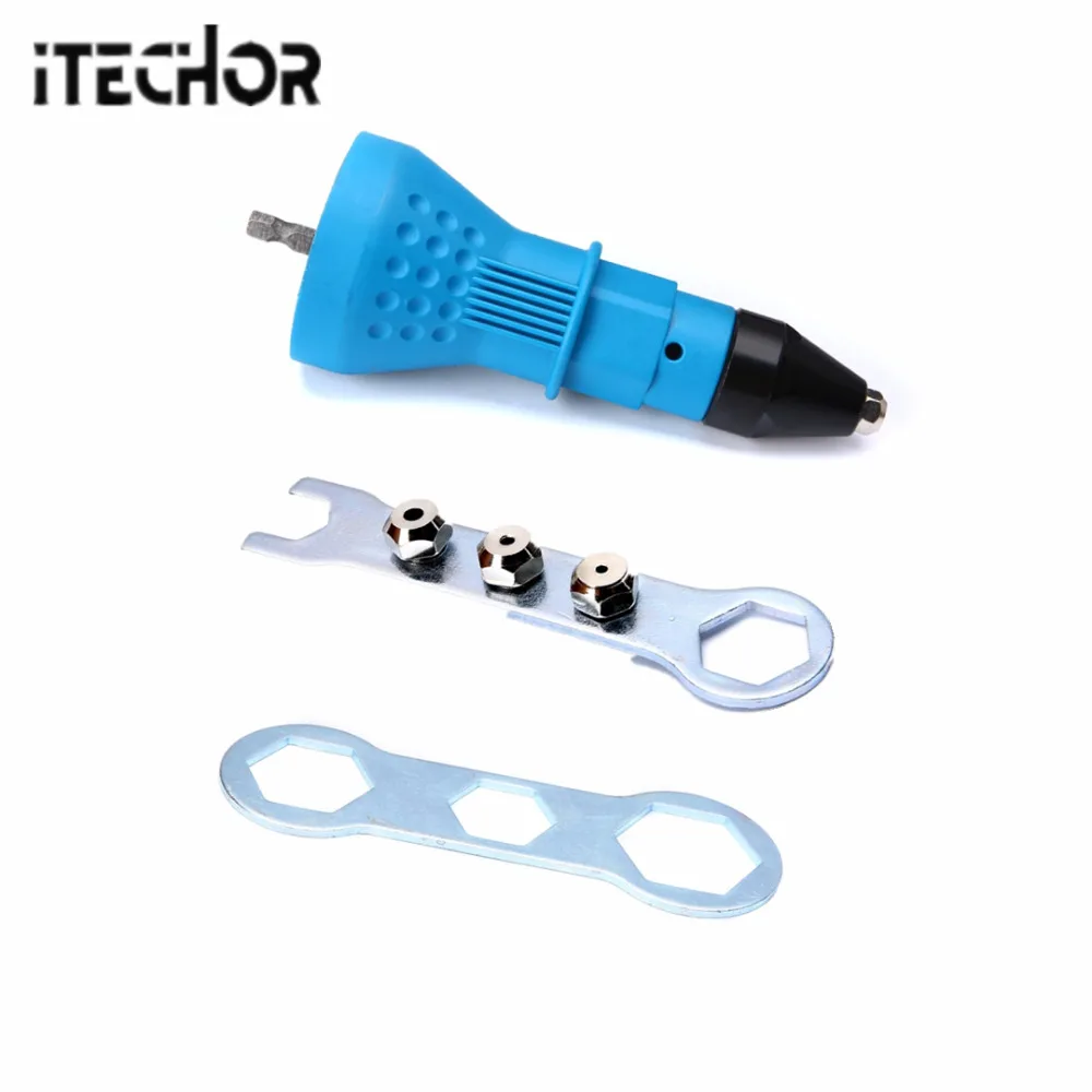 

iTECHOR 7 PCS Electric Rivet Nut Gun Riveting Tool Set Cordless Riveting Drill Adaptor Insert Nut Tool Riveting Drill Adapter