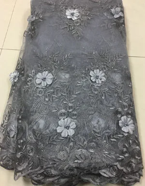 African Lace Fabric 2019 High Quality 3D French Net tulle Nigerian Fabrics For Wedding WSH013 gr | Дом и сад