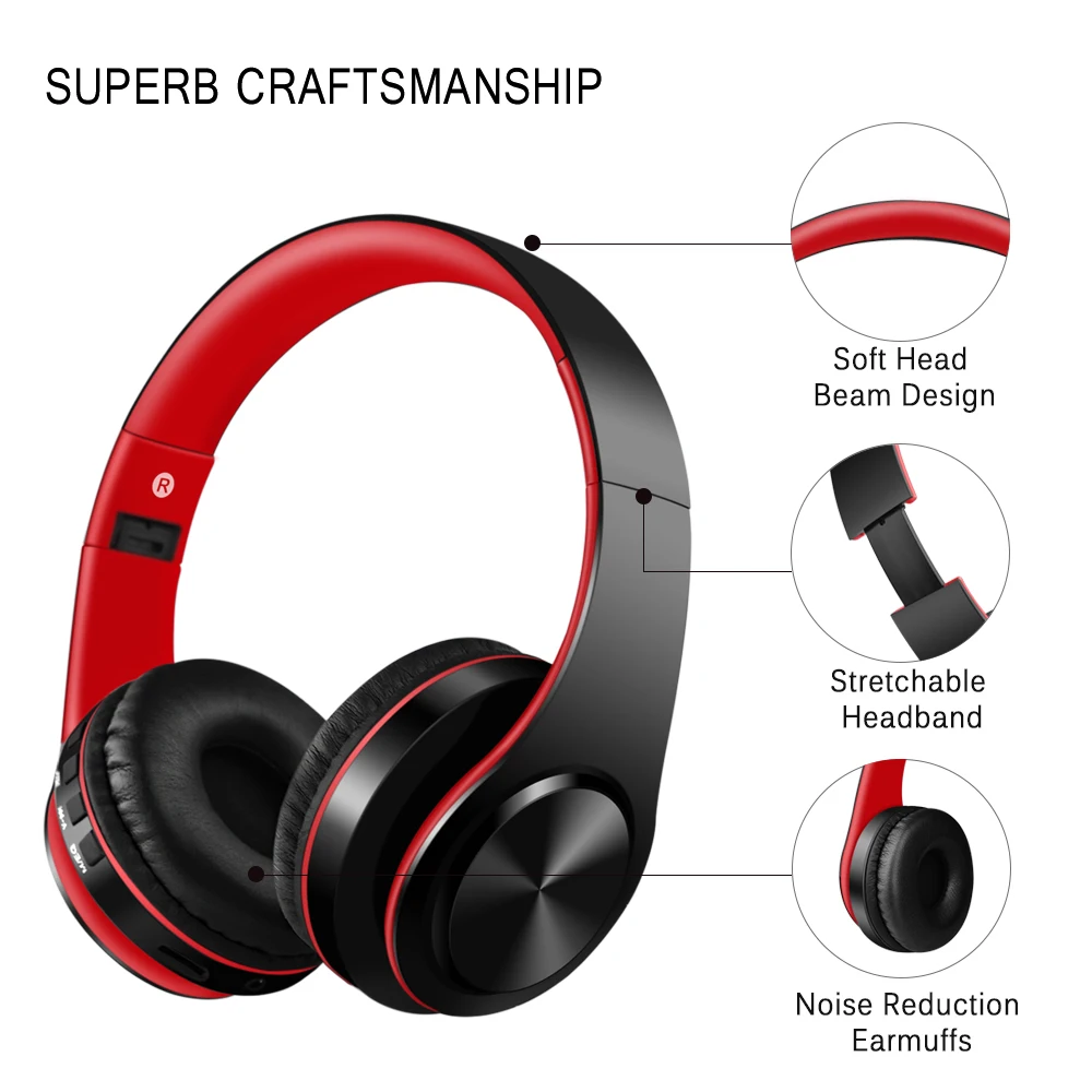 SAZ Bluetooth наушники с басами спортивные Поддержка TF AUX микрофоном для ПК мобильного