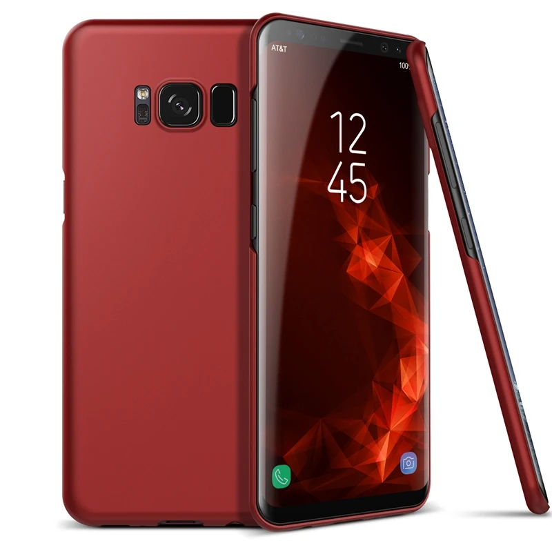 

GrandEver Plain Hard Case For Samsung Galaxy S8 S9 plus Cover Frosted feel For Support Wireless Charging Safe Buffer Durable