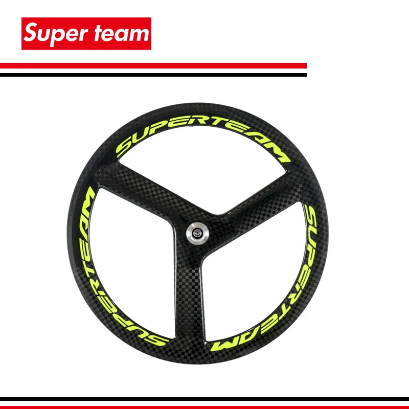 

Superteam carbon bike wheels 700C Tubular 3spokes fixed wheelset Front track wheel Tubular Version