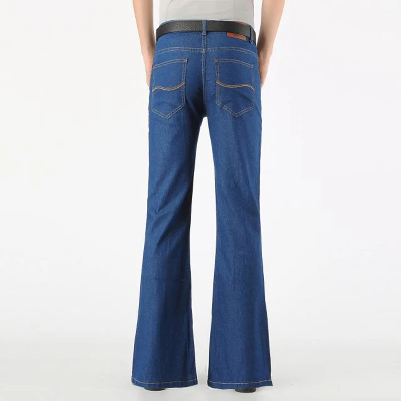 Bell Bottom Jeans Men 2018 New Arrival Spring Casual Slim Fit Zipper Fly Retro Bootcut Straight Long Men's Flared Stretch Jeans