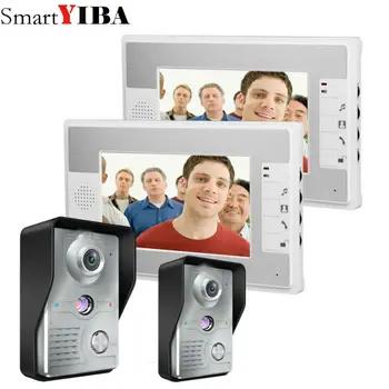 

SmartYIBA 7 inch wired video door phone intercom 2V2 video doorphone video doorbell in access control system
