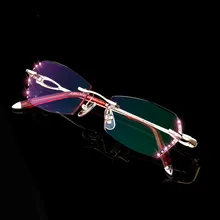 Роскошные Стразы, женские очки для чтения, алмазная резка, без оправы, высокая четкость, женские розовые очки для чтения, очки для дальнозоркости