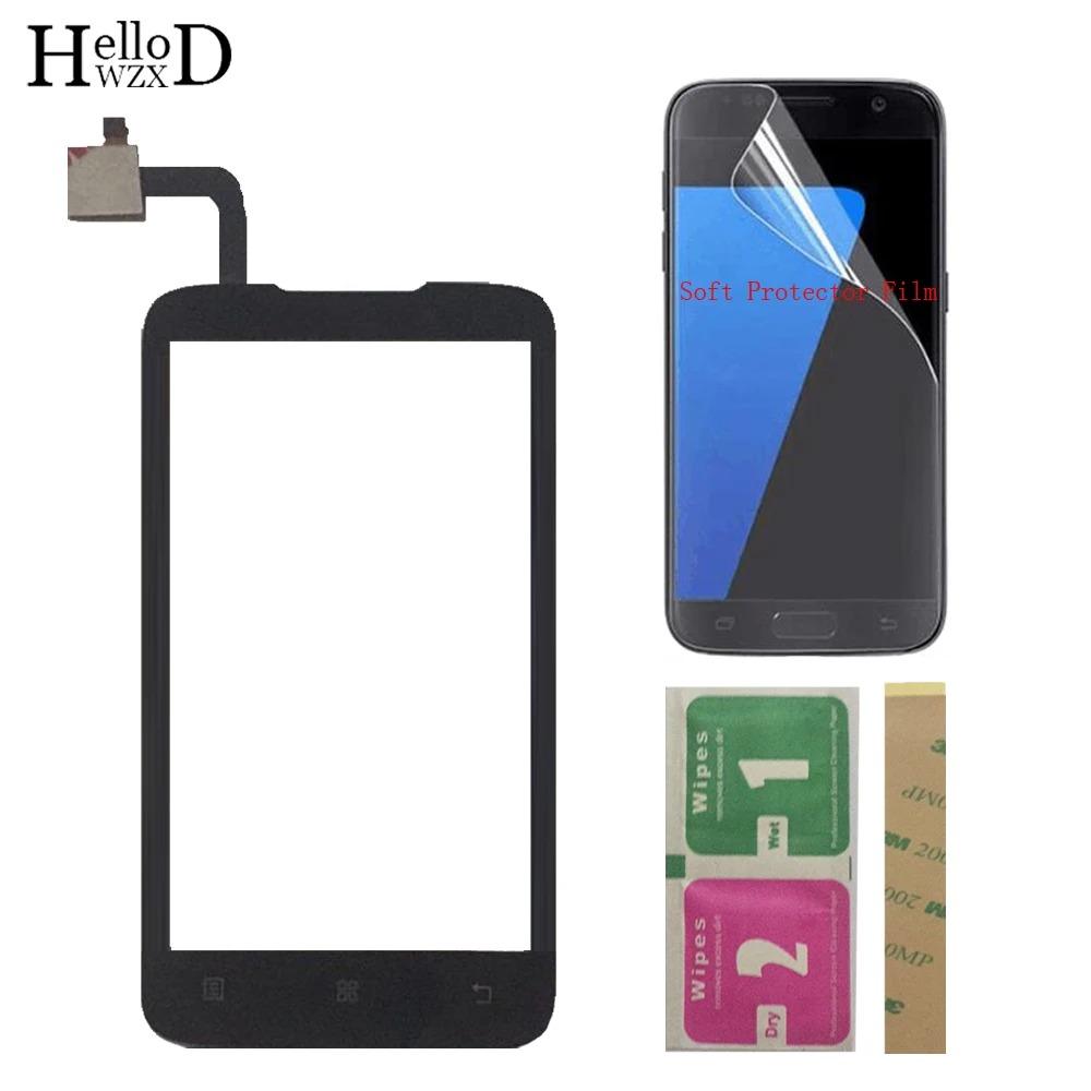 

Mobile Touch Screen TouchScreen For Lenovo A316 A316i Touch Screen Front Glass Digitizer Panel Sensor + Protector Film 3M Glue