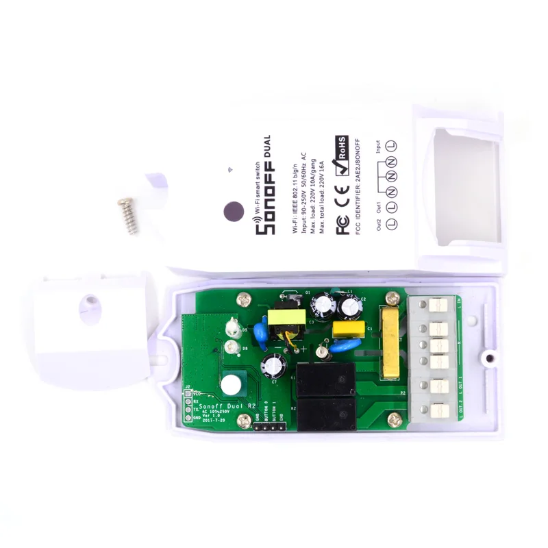 SONOFF Dual 2CH 2 Gang Way 10A 220V 16A 3500W WiFi беспроводной умный переключатель света|Модули для
