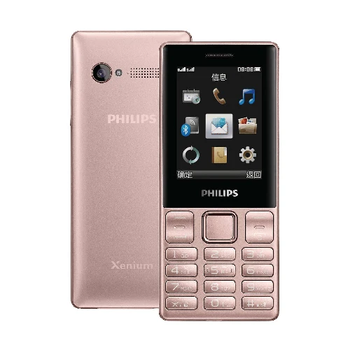 Телефон Philips E170 с клавиатурой, 2,4 дюймов, GSM, 2G, 2070 мАч, большая батарея, светодиодный фонарик, две sim-карты, 240x320 P, FM, большой объем - Цвет: Розовый