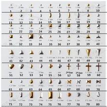 100 шт./лот 31-60 Мини треугольный крест сердце Заклепки Шпильки металлический сплав украшения для ногтей 3D DIY наклейки для ногтей ювелирные украшения для ногтей Подвески