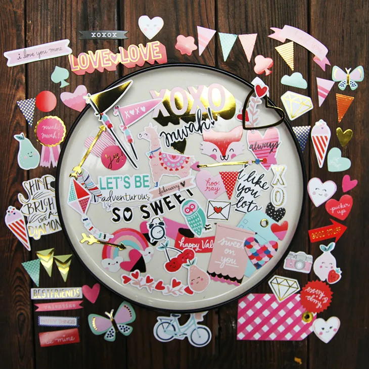 Ksccraft 60 шт. открытки на день Святого Валентина высечки для скрапбукинга счастливый планнер/картотека/Журнал проекта