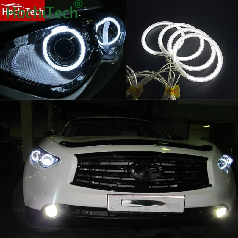 for Infiniti FX QX70 FX35 FX37 FX50 2009 2013 car styling 4pcs White Headlight Halo Rings CCFL