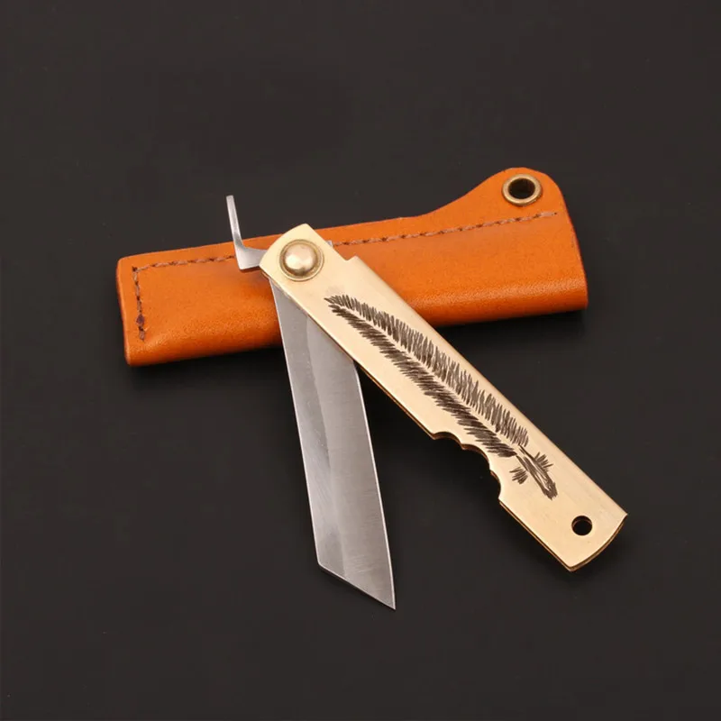 1 шт перо шаблон Higonokami Guard Япония складной нож, ручка из титанового сплава - Цвет: Knife plus sheath