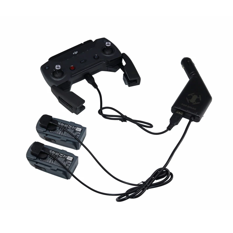 3 in 1 Car Charger 2 pcs Battery Charging & 1 pcs USB Port Remote Control Charge 3 Port  For DJI SPARK Accessories 1 (2)