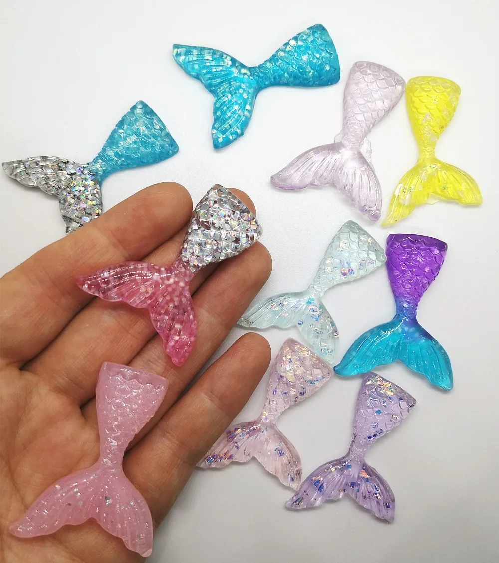 

8pcs Mermaid Tail Supplements Charms For Slime DIY Polymer Filler Addition Slime Accessories Toys Modeling Clay Kit For Kids