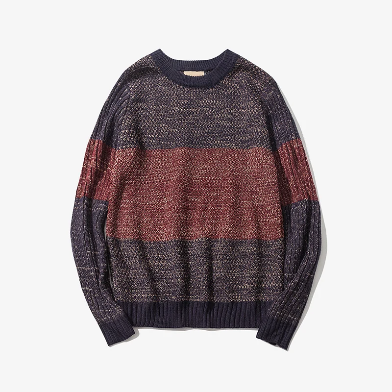 

Men's Sweater Fashion Winter Wool Sweaters Men Patchwork Design Sweaters Tops Clothing Men Pullover Sweater Men No.1708121