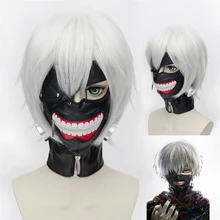 Аниме косплей для Токийского Гуля террор Половина лица маска Дэдпул белые парики костюм vestidos для взрослых на Хэллоуин карнавальные Вечерние