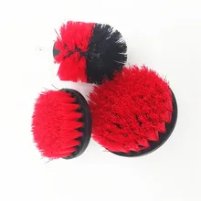 Набор ручных инструментов из 3 предметов, красная насадка в виде щетки, щетка для сверло мощности, щетка для очистки, используемая на электрической дрели для ковра