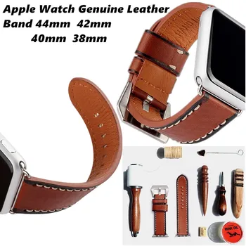 

Genuine Leather Bracelet For Apple Watch Band 44/42/40/38mm Watch Accessories Wristband Belt strap Bracelets For Iwatch 4/3/2/1