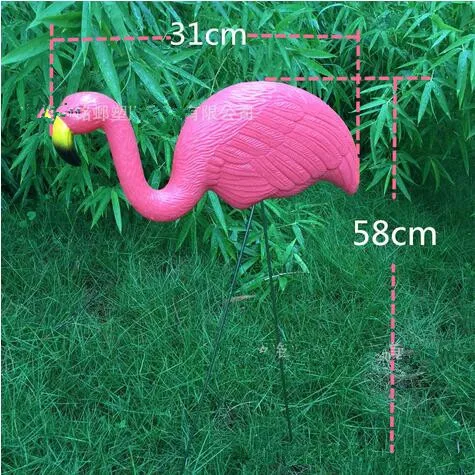 1 pair plastic bright pink flamingo garden,yard and lawn art ornament