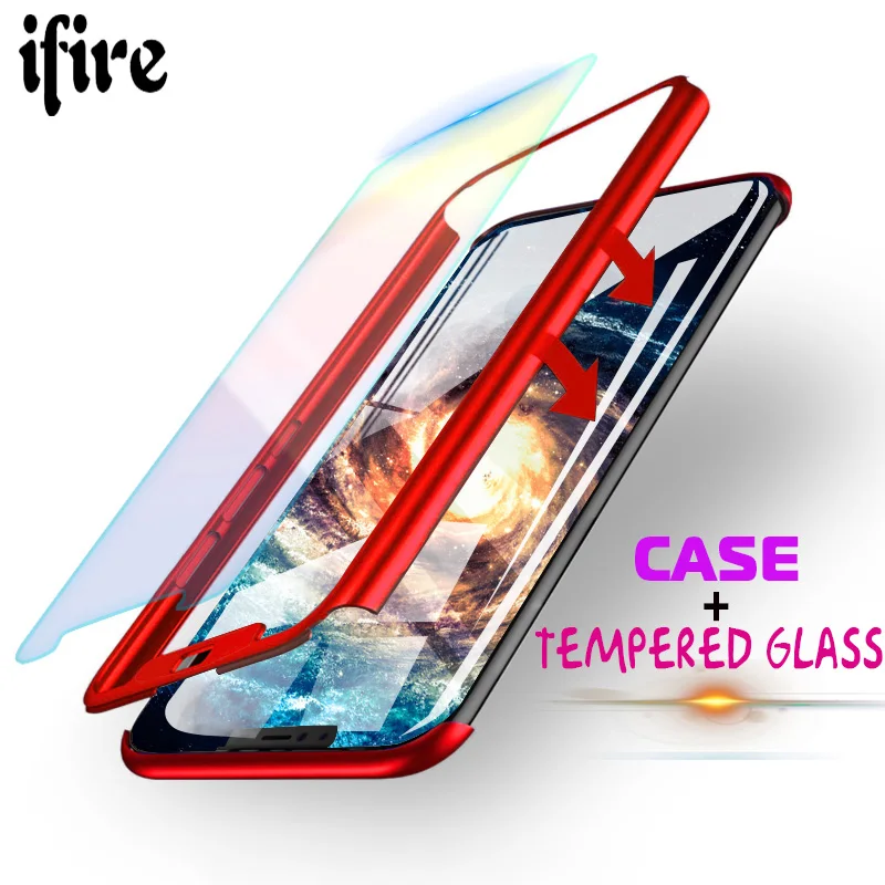 Luxury 360 Full Cover Protective Phone Case For Huawei P20 Pro Lite Matte Hard huawei p20 lite case with glass |