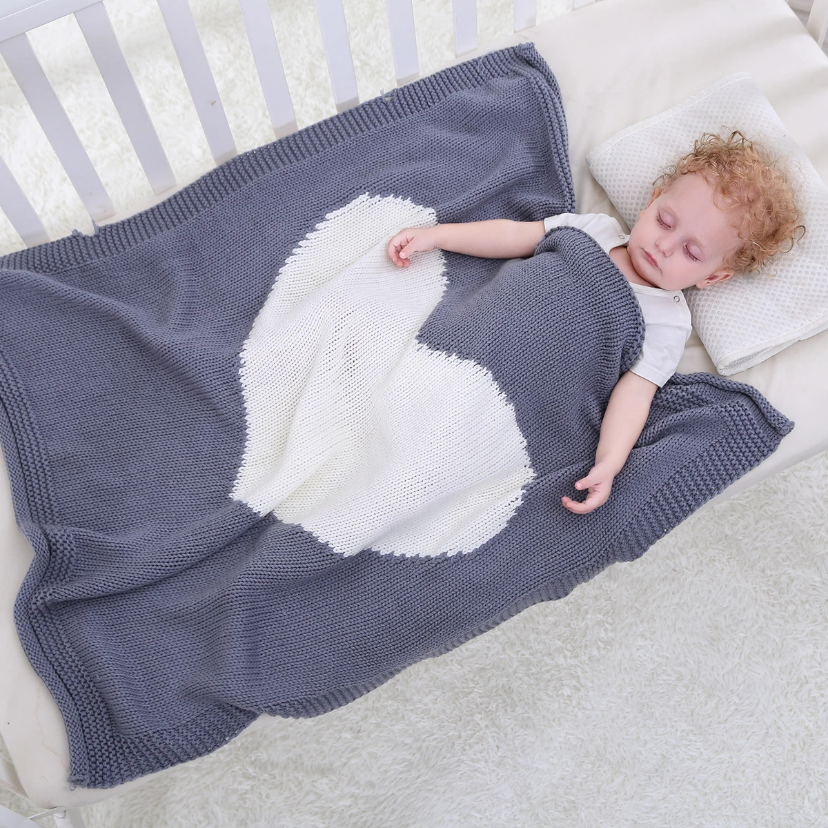 Swaddling Baby Blankets Rabbit Crochet Infant Blanket Kids Love Heart