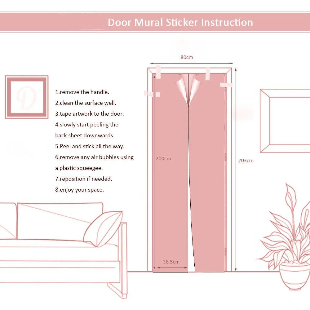 3D креативная ваза с лавандой бонсай наклейки на дверь простой стиль для дома спальня ретро ремонт двери самоклеящиеся обои наклейка
