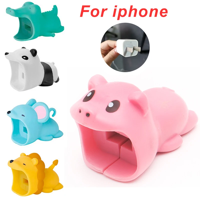 

1pc Cartoon Cute Animal Charger Protector For iPhone,Protector USB Power Adapter Prevent Disconnection The Whole Charging