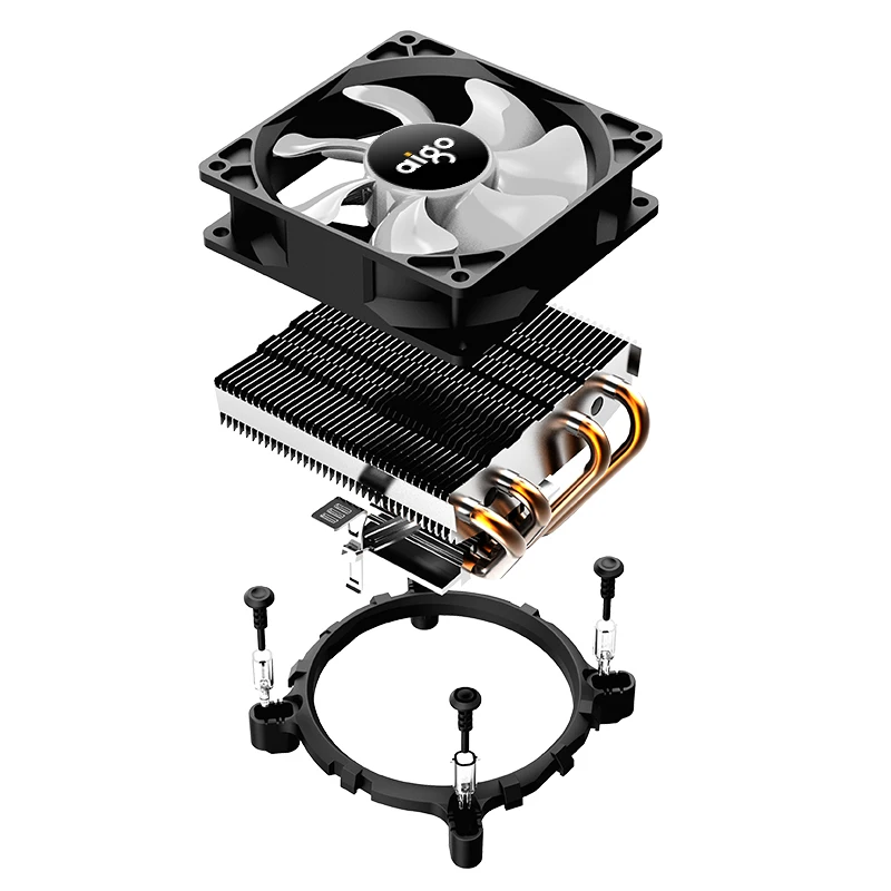 AIGO وحدة المعالجة المركزية مسند تبريد للاب توب مدمج به مكبر صوت TDP 280 W 4 heatpipe وحدة المعالجة المركزية مروحة 3Pin PC التبريد 90 مللي متر مروحة المبرد غ...