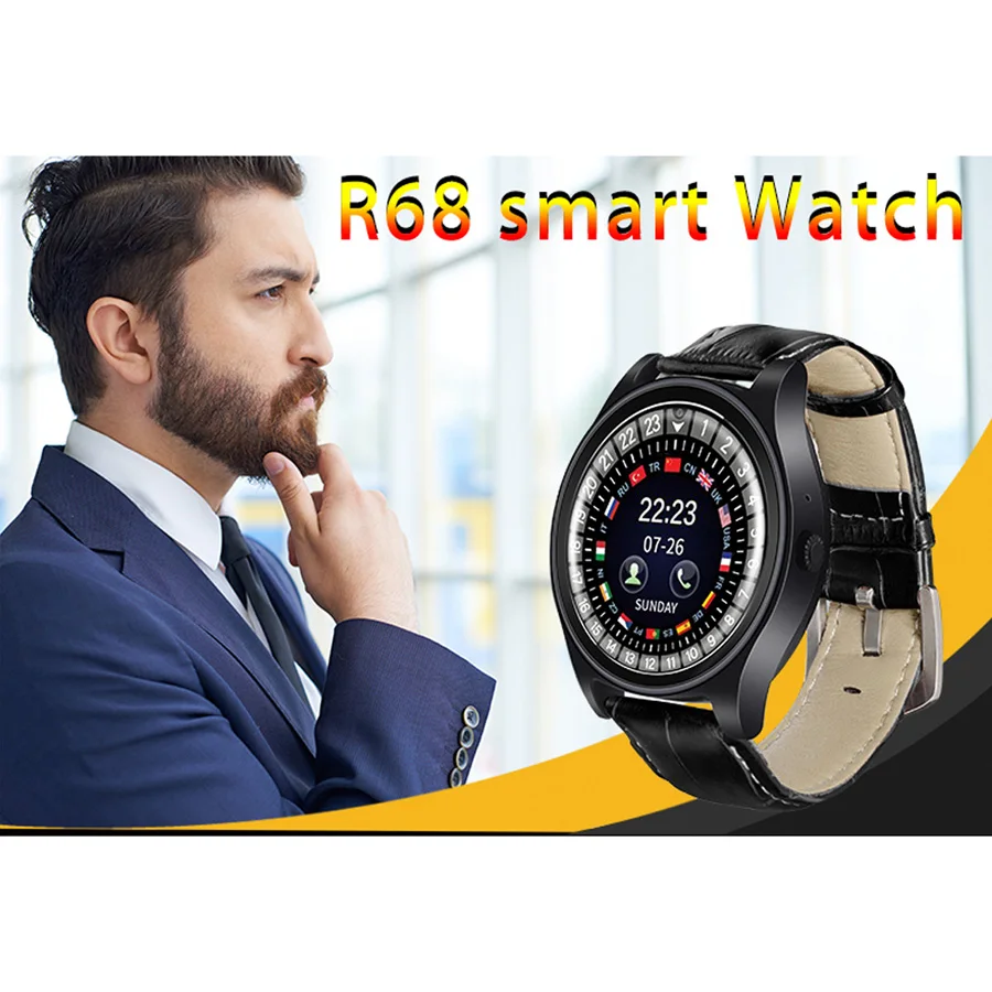 Volemer Smart Watch R68 Leather Wrist Men Bluetooth Outdoor Sport Smartwatch Sleep Tracker Call Reminder Watches IOS & Android (7)