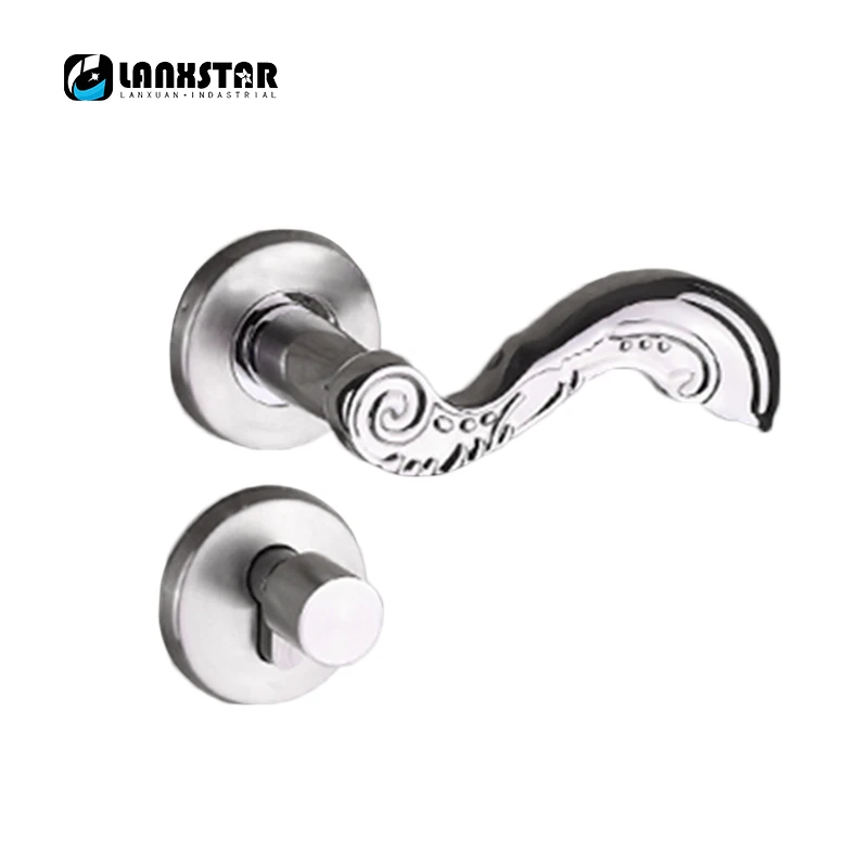 

European Design Contemporary Wooden Door Handle Locking Knob Stainless Steel Bedroom Locks Interior Lock