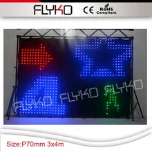Высокой четкости венчание decorat P70mm растет свет видео ткань DJ Club фон 3 м* 4 м LED занавес