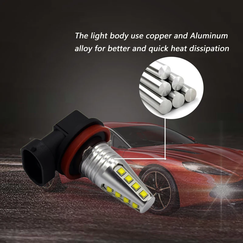 KEPUSI 2x H11 H8 H9 80W cree chip High Power Car LED Light Source Fog DRL Driving lamp Truck 12V 24V White For Honda
