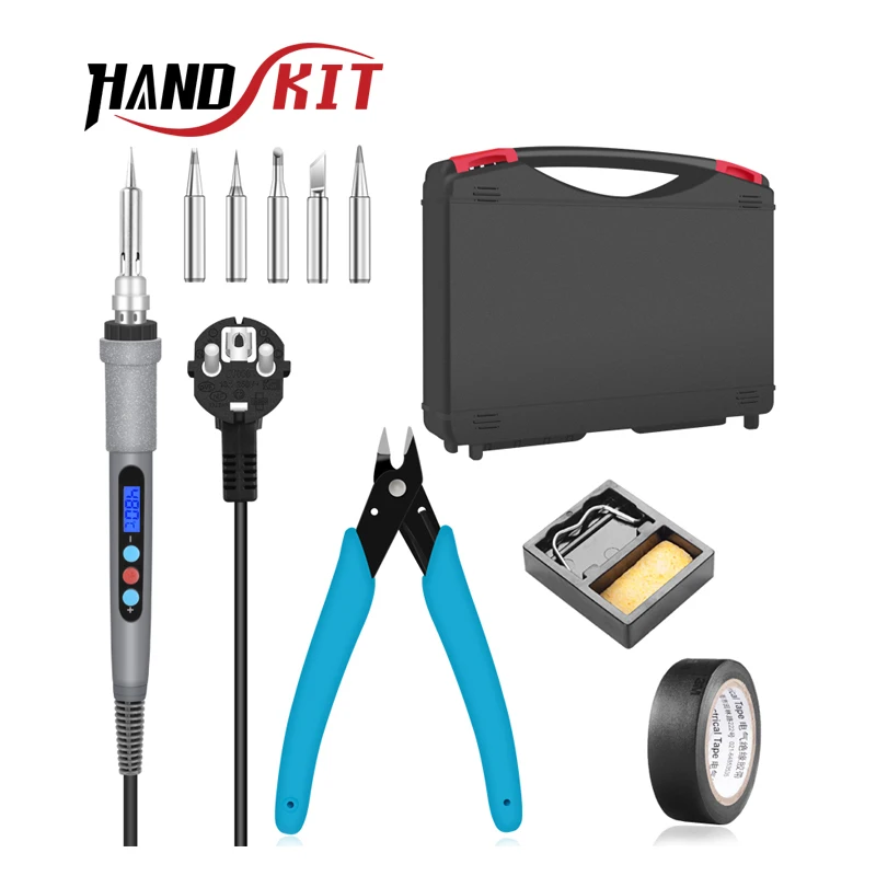 Цифровой паяльник Handskit 90 Вт 220 В Электрический с зачисткой проводов + 5 шт.