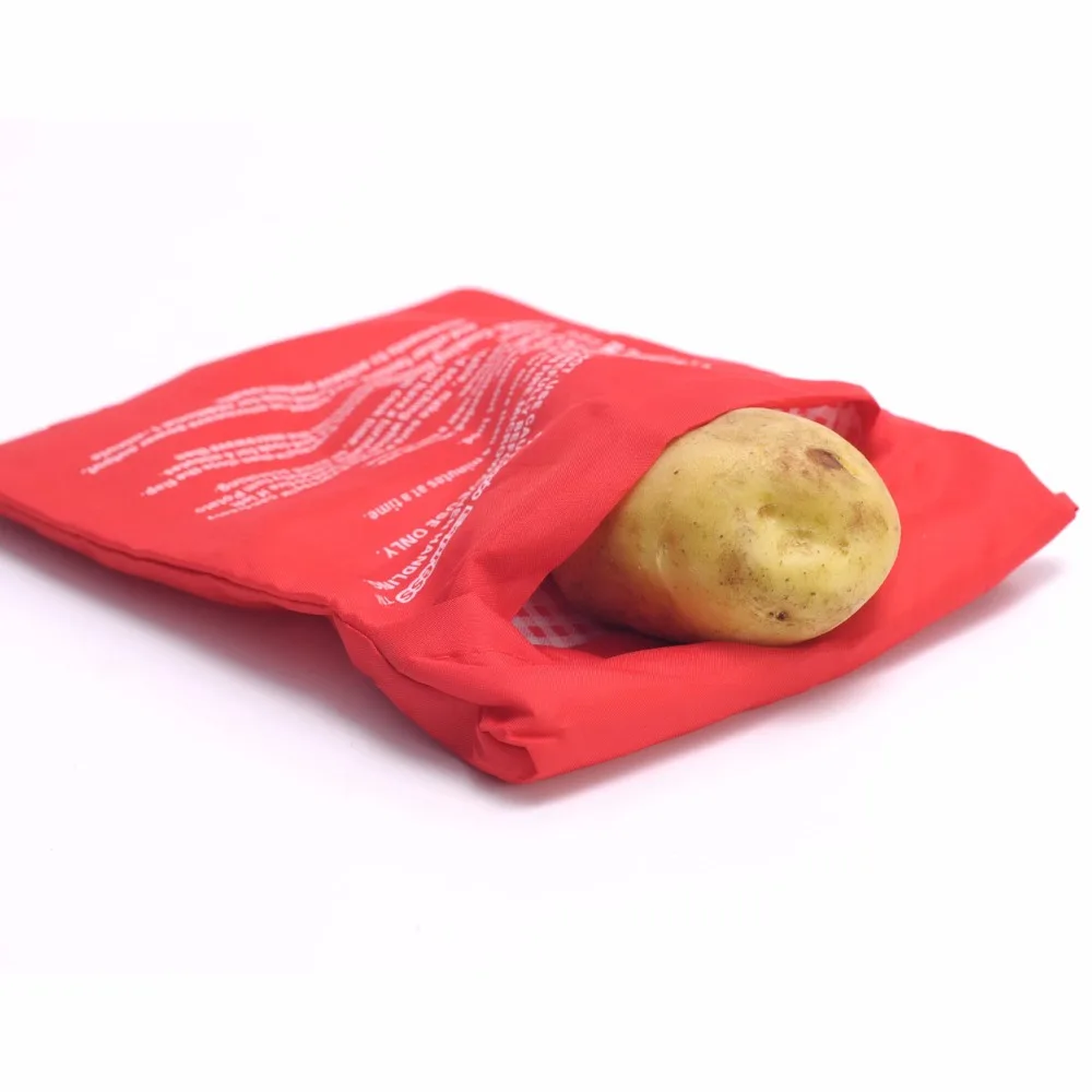 2PC NEW Red Oven Microwave Baked Red Potato Bag For Quick Fast( cook 4