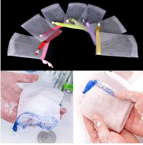 

5Pcs/lot Practical Soap Blister Mesh Soap Net Foaming Net Easy Bubble Mesh Bag Popular Bath & Shower Random Color 80