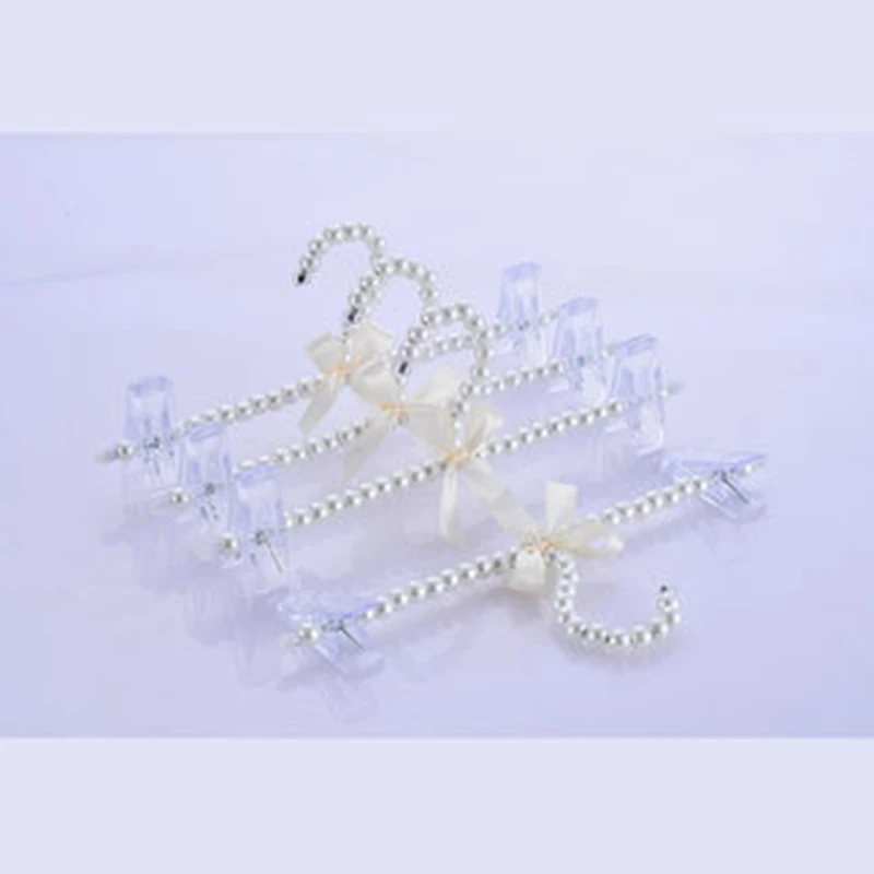 5 pcs/lot Pearl Hangers for Dress Coat European Style Pearled Clothes Hanger White Pearled Pants Rack