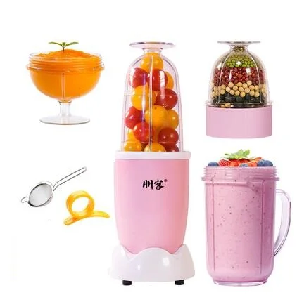 pink 4 cups 3 blade 220 В бытовая электрическая соковыжималка, мини мульти Автоматическая блендер, соковыжималка, машина высокого качества, мини-соковыжималка с вилкой EU/AU/UK - Цвет: pink 4 cups 3 blade