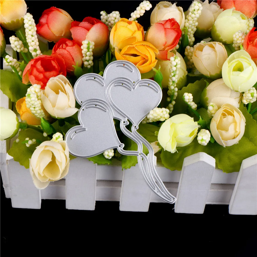 1Pcs Love Shape Ballons Scrapbook Cutting Dies Metal Die Cuts For DIY Scrapbooking Photo Album Embossing Folder Stencil