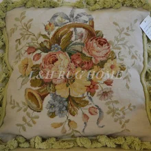 15 K 1" X 16" игольная Подушка, ручной работы шерстяная подушка с цветочным дизайном без вставок