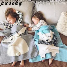 Puseky детское одеяло белый медведь животные узор мягкое теплое одеяло шерсть пеленать детское банное полотенце игровой коврик Младенческая коляска одеяло s
