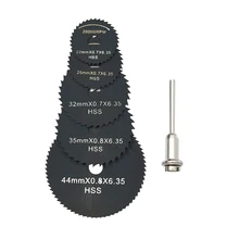 6PCS HSS Rotary Tool 22 /25 /32 /35 /44 /50mm Circular Saw Blades Cutting Discs Mandrel for Dremel Cut off Woodworking 6PCS HSS Rotary Tool 22 /25 /32 /35 /44 /50mm Circular Saw Blades Cutting Discs Mandrel for Dremel Cut off Woodworking