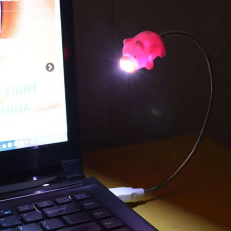 Портативный USB светодио дный лампа Мультфильм призрак свинья шланг стол свет с