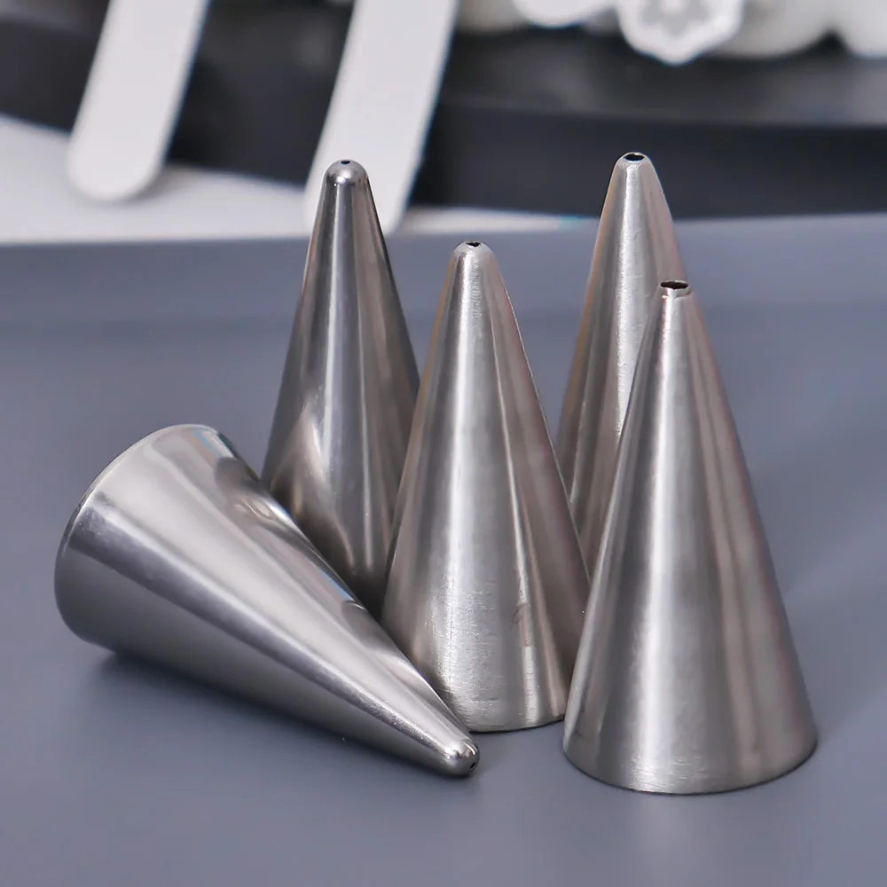 5Pcs Icing Piping Nozzles Cream Tips Cake Decorating Pastry Tools Writing Head For Cakes Fondant Decorating Stainless Steel Past 5Pcs Icing Piping Nozzles Cream Tips Cake Decorating Pastry Tools Writing Head For Cakes Fondant Decorating Stainless Steel Past