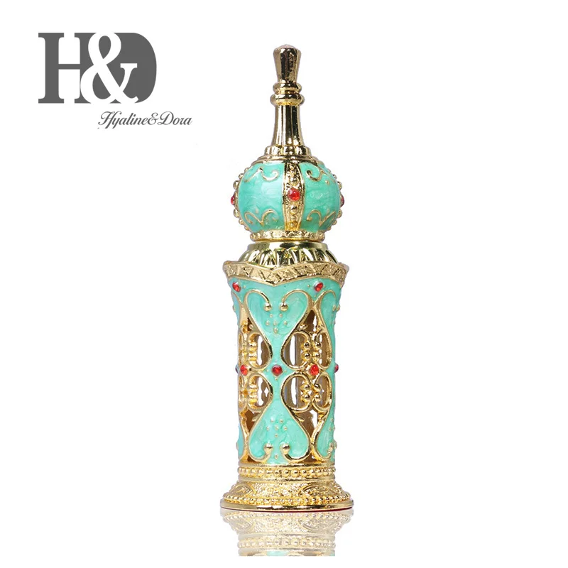 

H&D Empty Refillable Perfume Bottle for Perfumes & Essential Oils 13ML Birthday Gifts for Lady (Green)