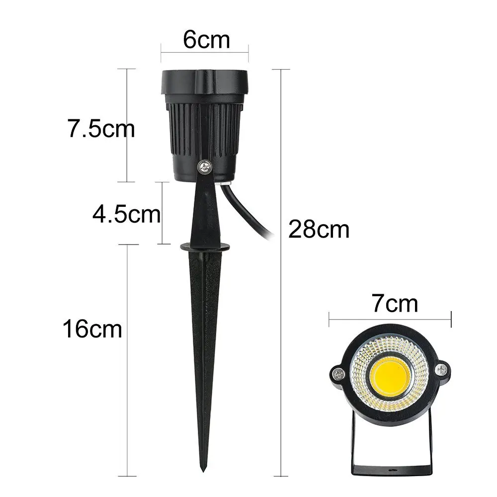 Conduziu a Lâmpada do Gramado Água do Jardim ao ar Luz para Jardim 85 265 v Luz Cob à Prova d' Livre Iluminação Verde Amarelo Vermelho Azul Branco Levou Pico 4 verde amarelo vermelho azul branco conduziu a luz do pico para o jardim