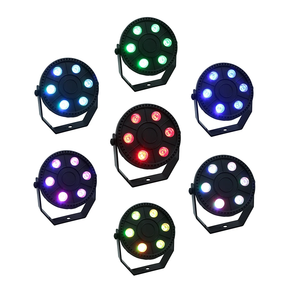 

LED Stage Light 18W RGB 6LEDs ParSound Activated Lamps Colorful KTV DJ Disco Christmas Projector Stage Lighting Effect