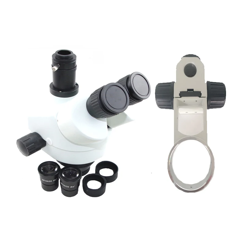 7X 45X Simul Focal Trinocular Zoom Power Stereo Microscope Head +25mm