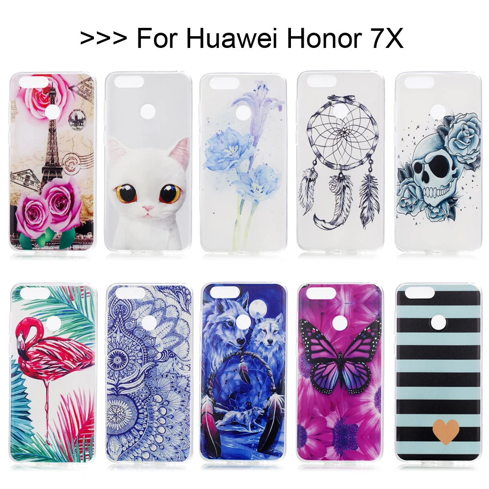 Case for Huawei Honor 7X Silicone Case TPU 3D Back Cover for Honor 7 X ...