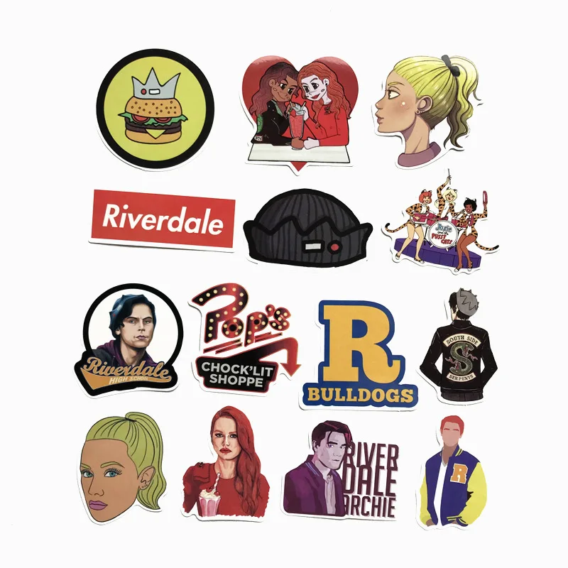 35 قطعة Riverdale تلفزيوني المشجعين Pvc ملصقات مقاومة للماء الشارات ل DIY محمول لوح التزلج المنزل جدار ملصقا شارات