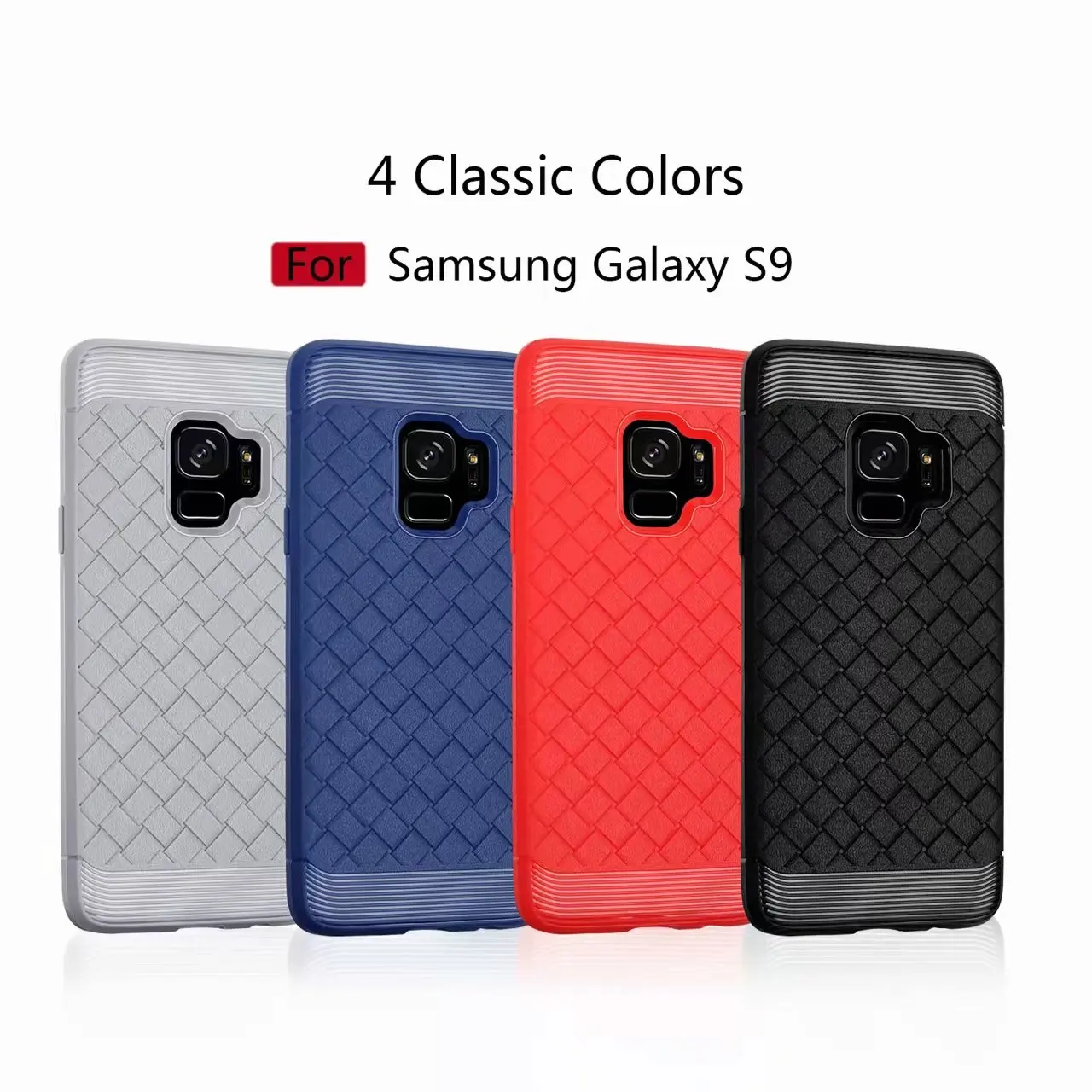 

Soft Silicone Case For Samsung Galaxy S9 S9Plus Luxury Woven Pattern Protective back cover for samsung s9 plus full cover shell